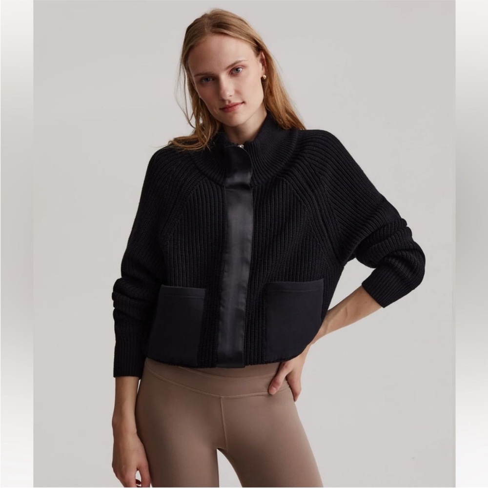 VARLEY Delfern Sweater Knit Full Zip Jacket  - Like New, Black, Women’s Small